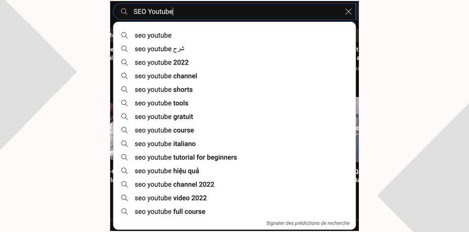 SEO YouTube - Fonction autocompletion